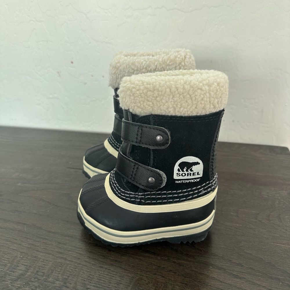 Sorel Kids Black and Cream Winter Boots